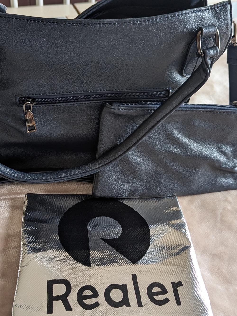 Realer navy Women’s Shoulder Bag with Pouch